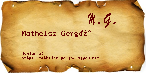 Matheisz Gergő névjegykártya