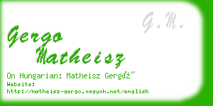 gergo matheisz business card